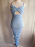 Light blue Front Cut out Dress
