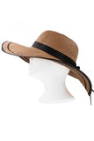 YD Boutique Hats Tan Vintage Bow Decor Summer Beach Straw Hat