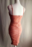 Pink Ruched Mesh bodycon Dress