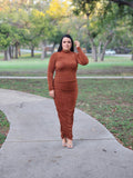 Vestido sedoso de manga larga -Cooper