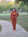 Vestido sedoso de manga larga -Cooper