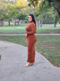 Vestido sedoso de manga larga -Cooper