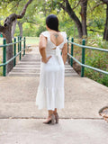 Casual Dress Smocked Ruffle hem Midi Dress