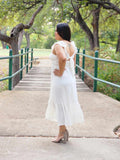 Casual Dress Smocked Ruffle hem Midi Dress