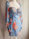 Light Blue Floral Mini Dress