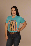 Camiseta con gráfico de cactus Somerset turquesa