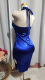 Party Dress Royal Blue Halter Neck Bodycon Dress