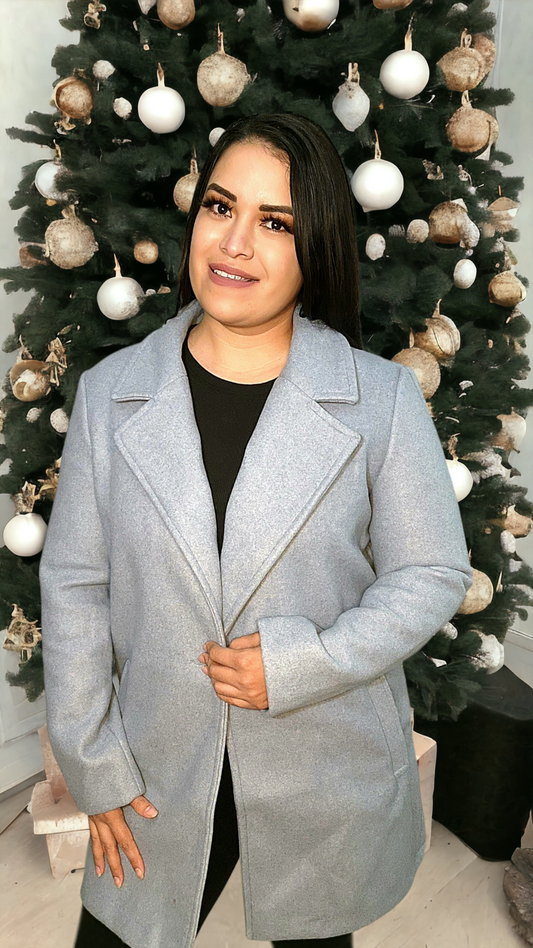 Oversized Plush Button-Front coat - Blue