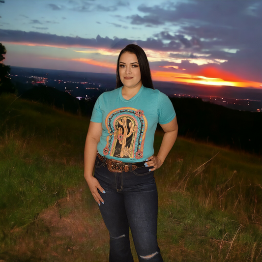 Turquoise Somerset Cactus Graphic Tee