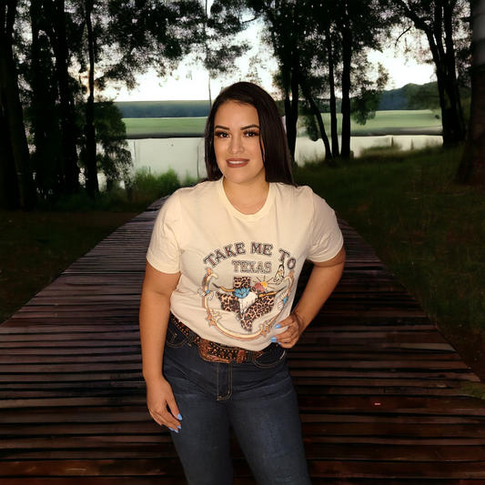 Ivory Take me to Texas Tee Graphic Tee
