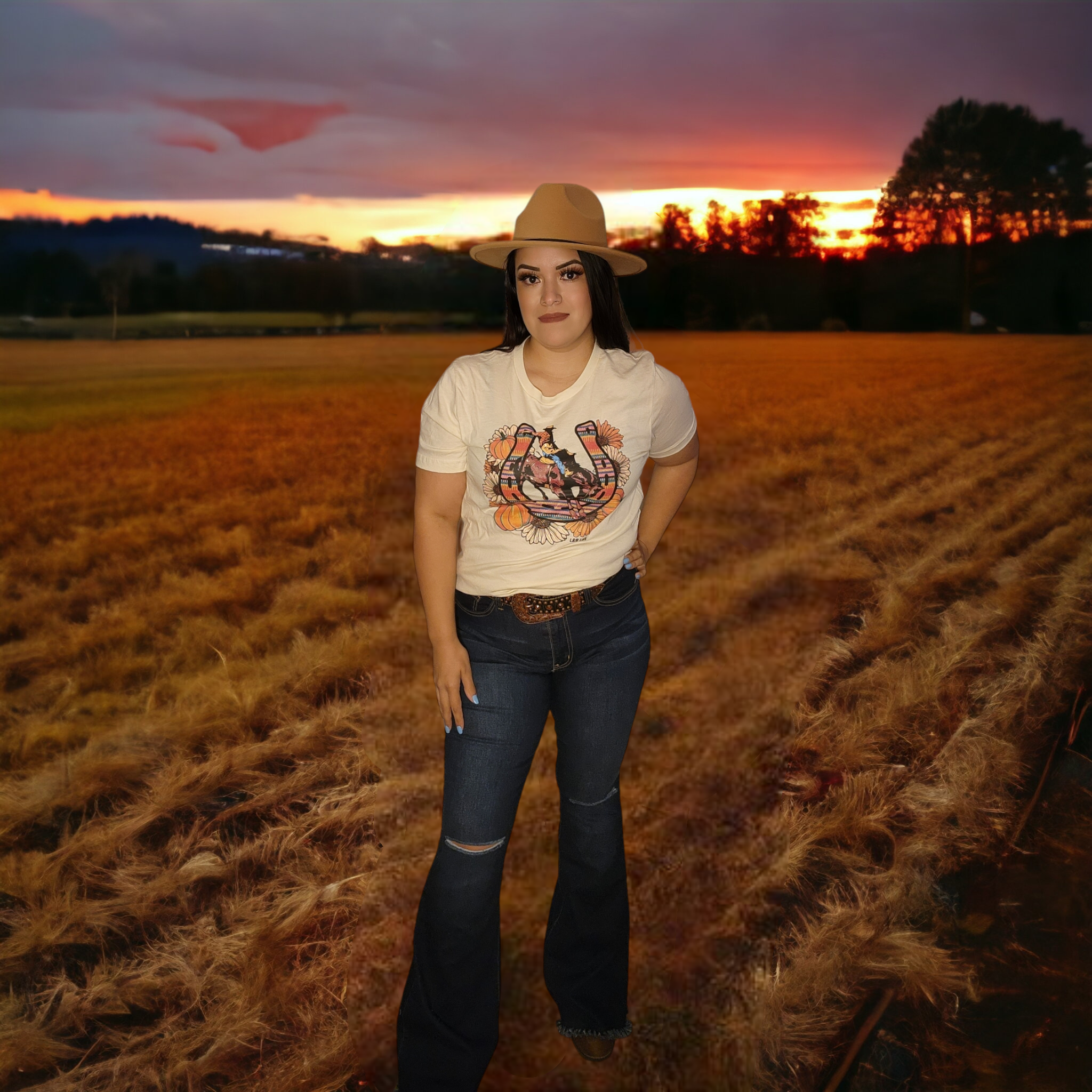 Camiseta de calabazas y rodeo