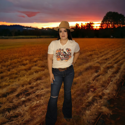 Camiseta de calabazas y rodeo