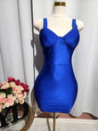 Royal Blue Satin Bustier Mini Dress