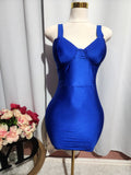 Royal Blue Satin Bustier Mini Dress