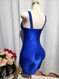 Royal Blue Satin Bustier Mini Dress