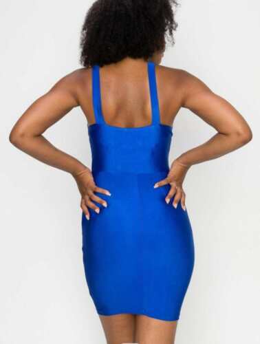 Royal Blue Satin Bustier Mini Dress
