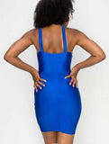 Royal Blue Satin Bustier Mini Dress