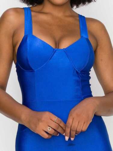 Royal Blue Satin Bustier Mini Dress