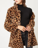 Abrigo de piel sintética de leopardo