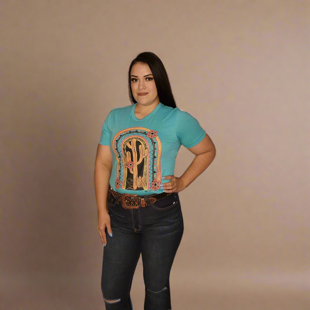 Camiseta con gráfico de cactus Somerset turquesa