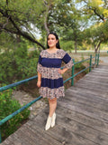 Cheetah Print flare Sleeve Dress