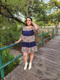 Cheetah Print flare Sleeve Dress