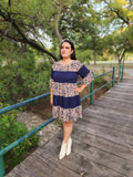 Cheetah Print flare Sleeve Dress