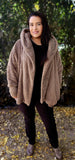 Teddy Hooded Sherpa Jacket - Tan