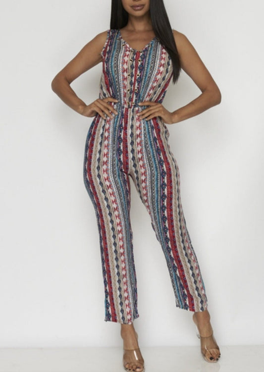 Aztec Sleeveless Jumpsuit