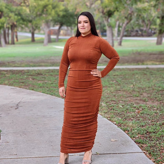 Silky Smooth Long Sleeves Dress -Cooper