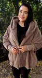Teddy Hooded Sherpa Jacket - Tan