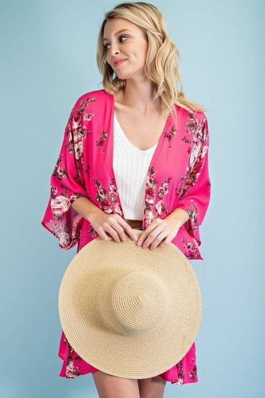 YD Boutique Casual Kimonos Azalea Floral Kimono