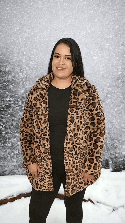 YD Boutique Coats & Jackets S Leopard Faux Fur Coat