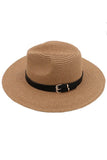 YD Boutique Hats Double Mini Buckle Summer Fedora Hat