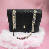 YD Boutique YD Quilted bag in Black with chain