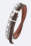 YD Boutique Belts Brown Fashion Rhinestone Belt