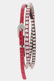 YD Boutique Belts Red Rhinestone Belt