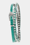 YD Boutique Belts Turquoise Rhinestone Belt