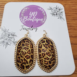 YD Boutique Earrings Leopard Pattern Tear Drop Gold Color Earrings