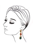 YD Boutique Earrings Multi Color Rhinestone Linear Drop earrings.