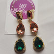 YD Boutique Earrings Multi Color Rhinestone Linear Drop earrings.