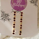 YD Boutique Earrings Red Diamond Bead Drop Earrings