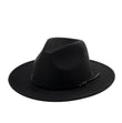 YD Boutique Hats Felt Fedora Hat With Leather Band
