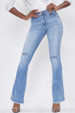 YD Boutique Pants 1 YMI-High-Rise Flared Jean W/ Frayed Hem -Long Inseam-