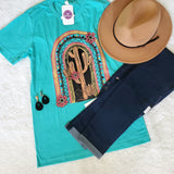 Turquoise Somerset Cactus Graphic Tee YD Boutique
